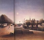 Henri Rousseau View of Ile Saint-Louis from the Port of Saint Nicolas(Evening) oil on canvas